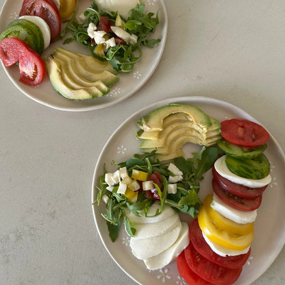 Assiette Plate en Grès Fleurs